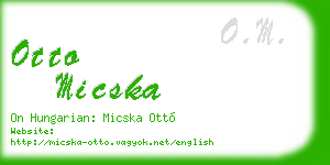 otto micska business card
